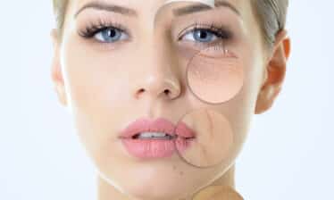 woman face with anti-aging skin treatment